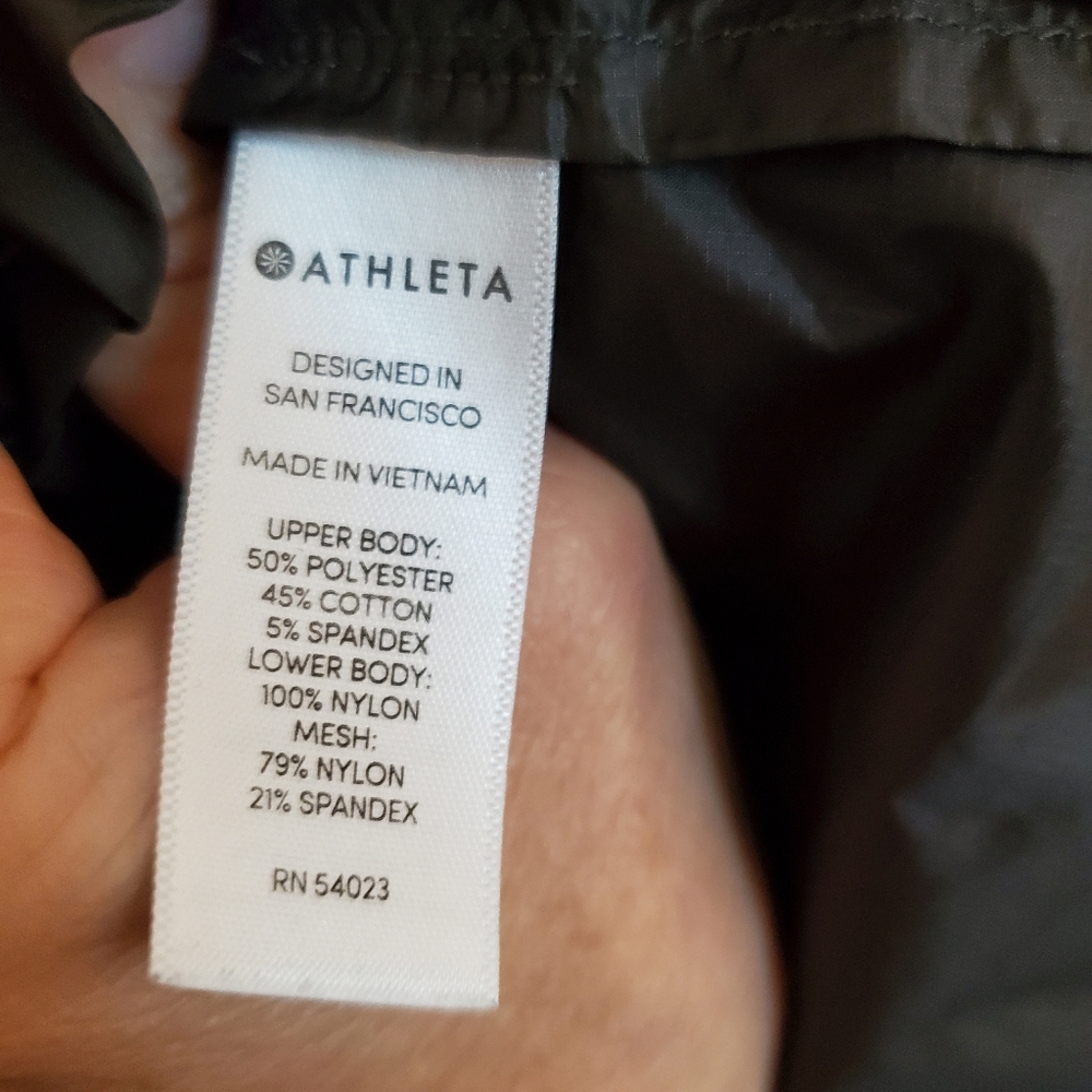Athleta Women's grey hooded layered light weight athletic jacket, size XS - Picture 10 of 11